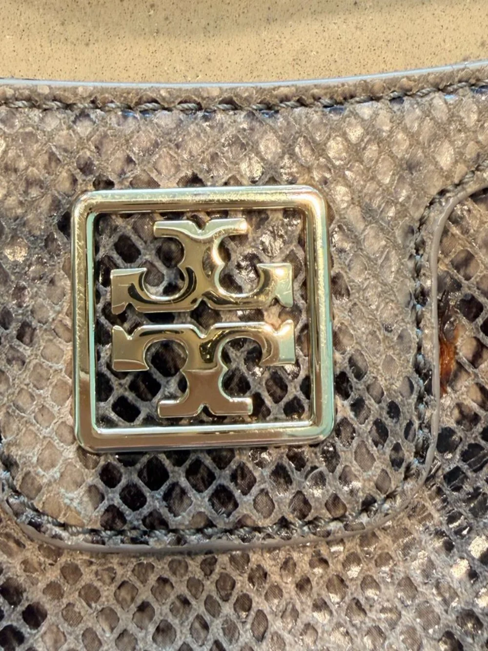 Tory Burch Catalina Python Embossed Hobo bag